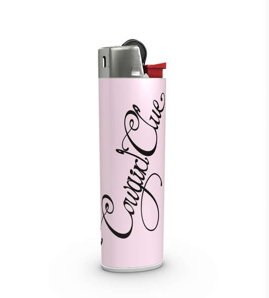 Cowgirl Clue Cursive Lighter in Powder Pink